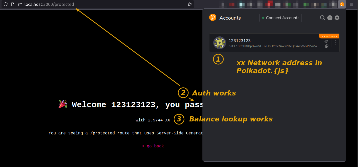 Assets in xx Network wallet