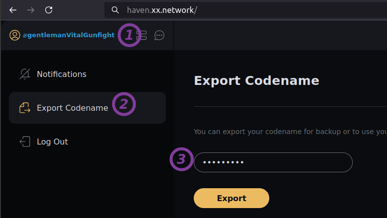 Export my codename